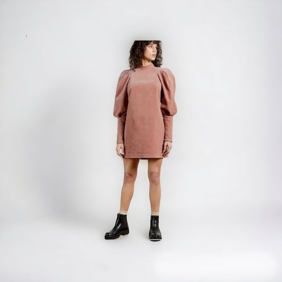 Ted Baker Tipto Exaggerated Long Sleeves Corduroy Mini Dress Size 1 US 4 - Picture 2 of 13